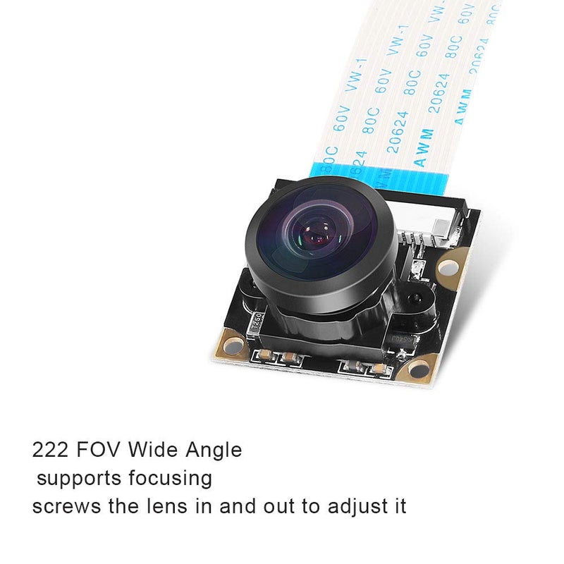 DORHEA Raspberry Pi 4 B Camera - 222 FoV Fisheye Wide Angle Webcam With Night Vision, 5 Megapixel 1080p OV5647 Video Module for Pi Model 3 A/B/B+, 2 and 3 B+ - Image 3
